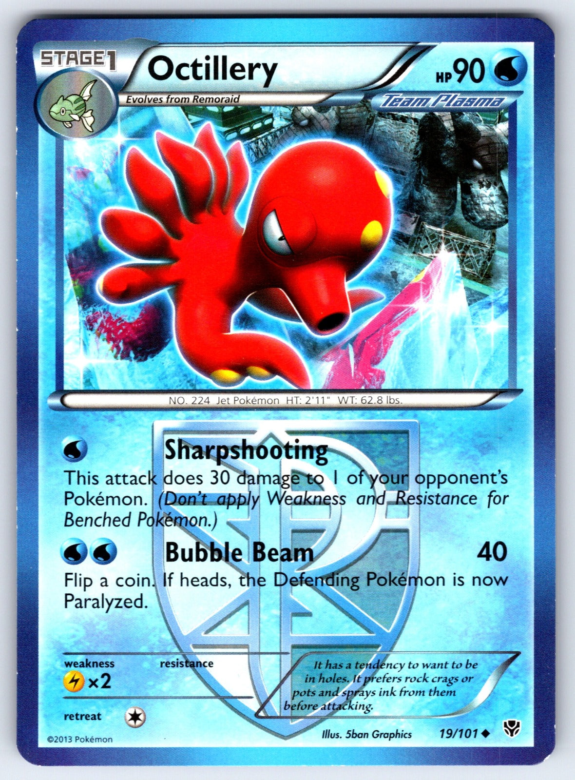 Octillery (Team Plasma) Uncommon Plasma Blast 19/101 LP 2013