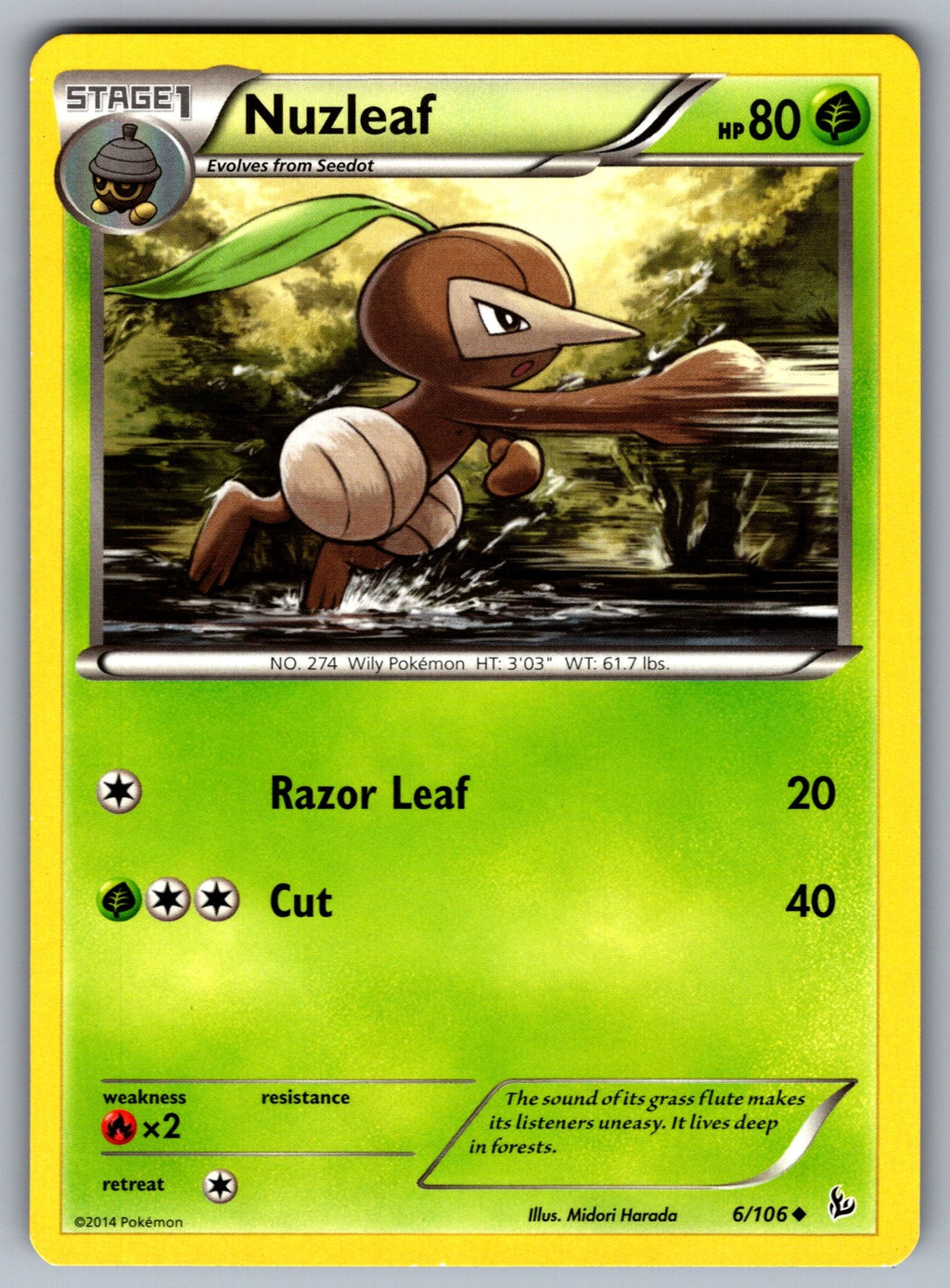 Nuzleaf Uncommon XY - Flashfire 6/106 LP 2014