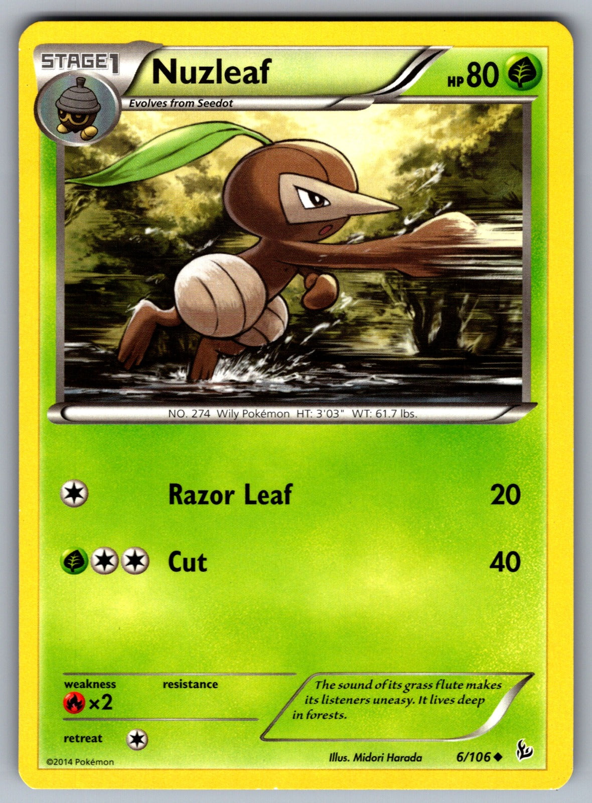 Nuzleaf Uncommon XY - Flashfire 6/106 LP 2014