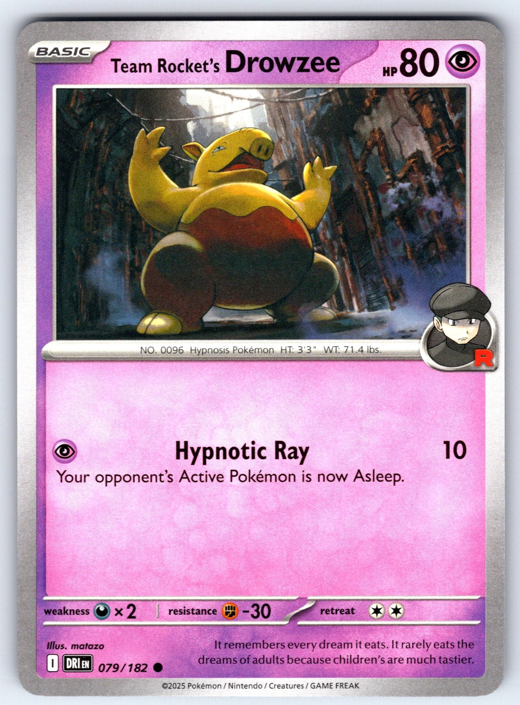 Team Rocket's Drowzee Common SV10: Destined Rivals 079/182 NM 2025