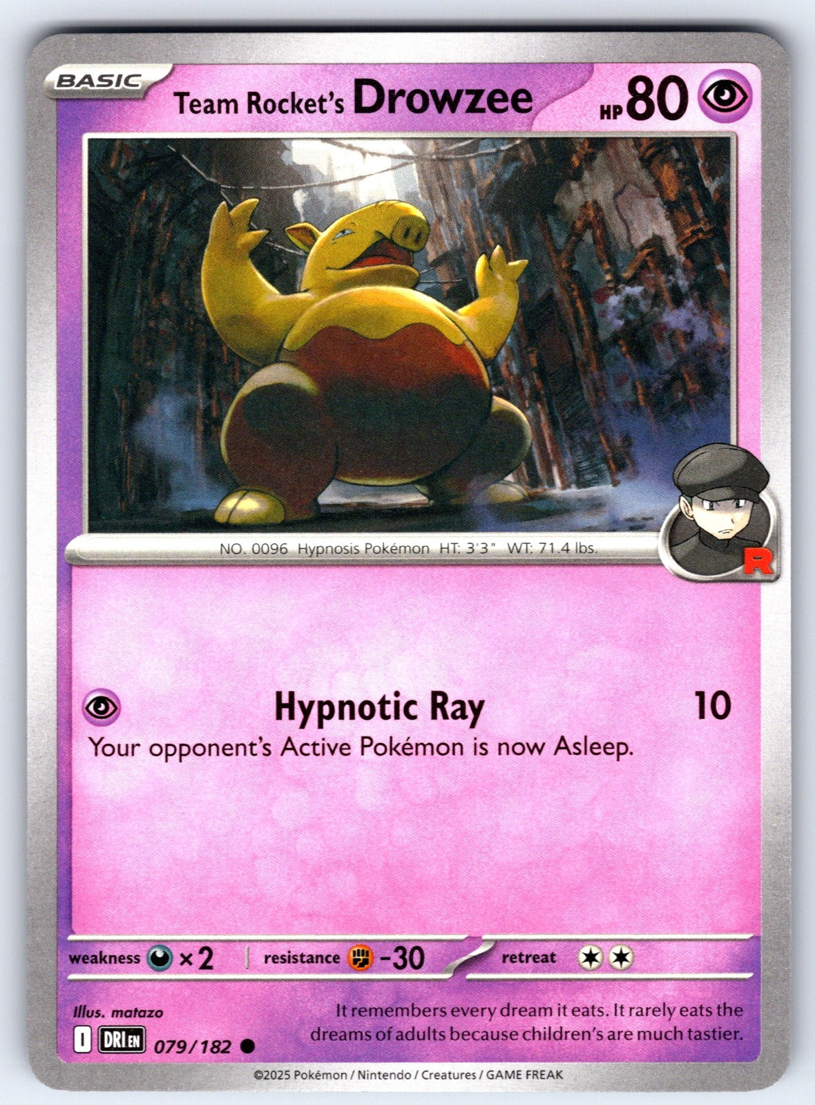 Team Rocket's Drowzee Common SV10: Destined Rivals 079/182 NM 2025