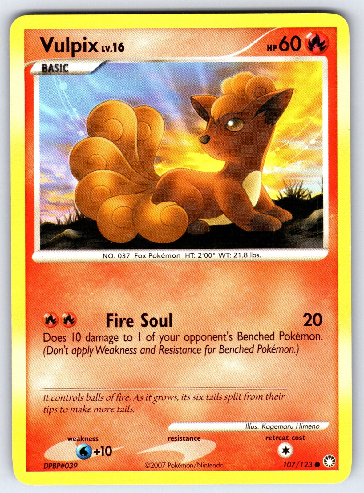 Vulpix Common Mysterious Treasures 107/123 LP 2007