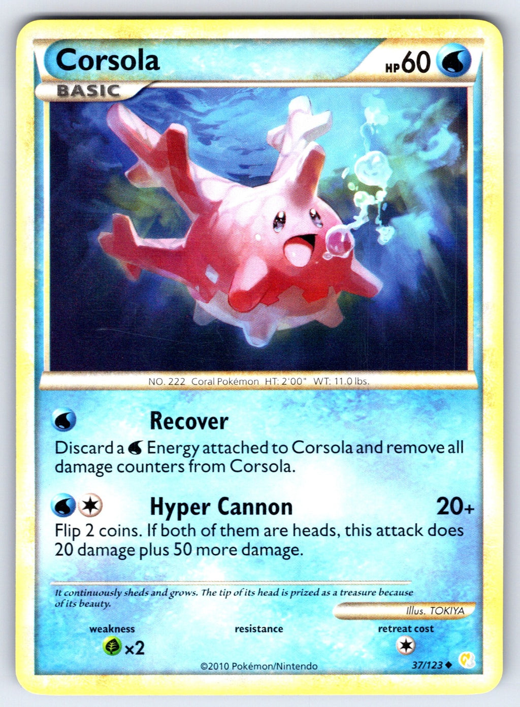 Corsola Uncommon HeartGold SoulSilver 37/123 LP 2010