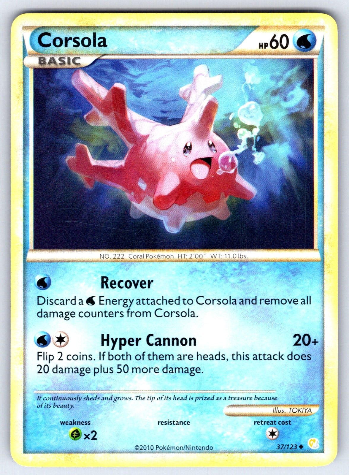 Corsola Uncommon HeartGold SoulSilver 37/123 LP 2010
