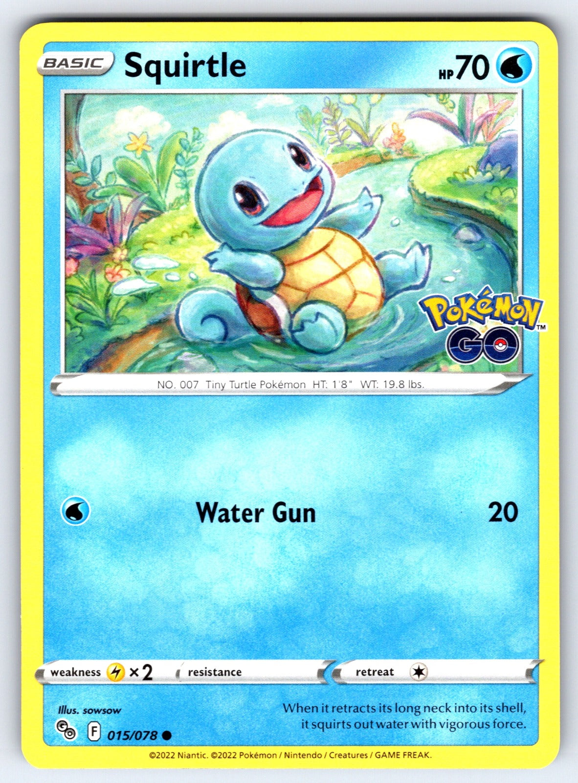 Squirtle Common Pokemon GO 015/078 NM 2022