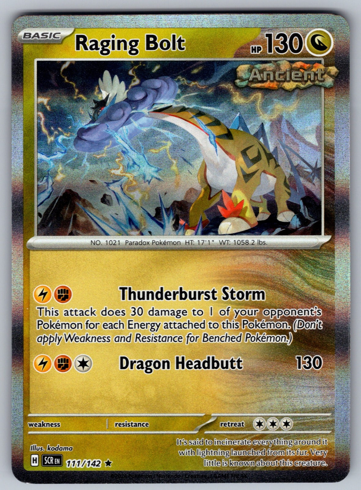 Raging Bolt Holo Rare SV07: Stellar Crown 111/142 NM 2024