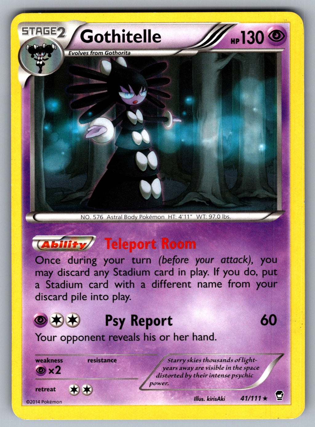 Gothitelle Rare XY - Furious Fists 41/111 LP 2014