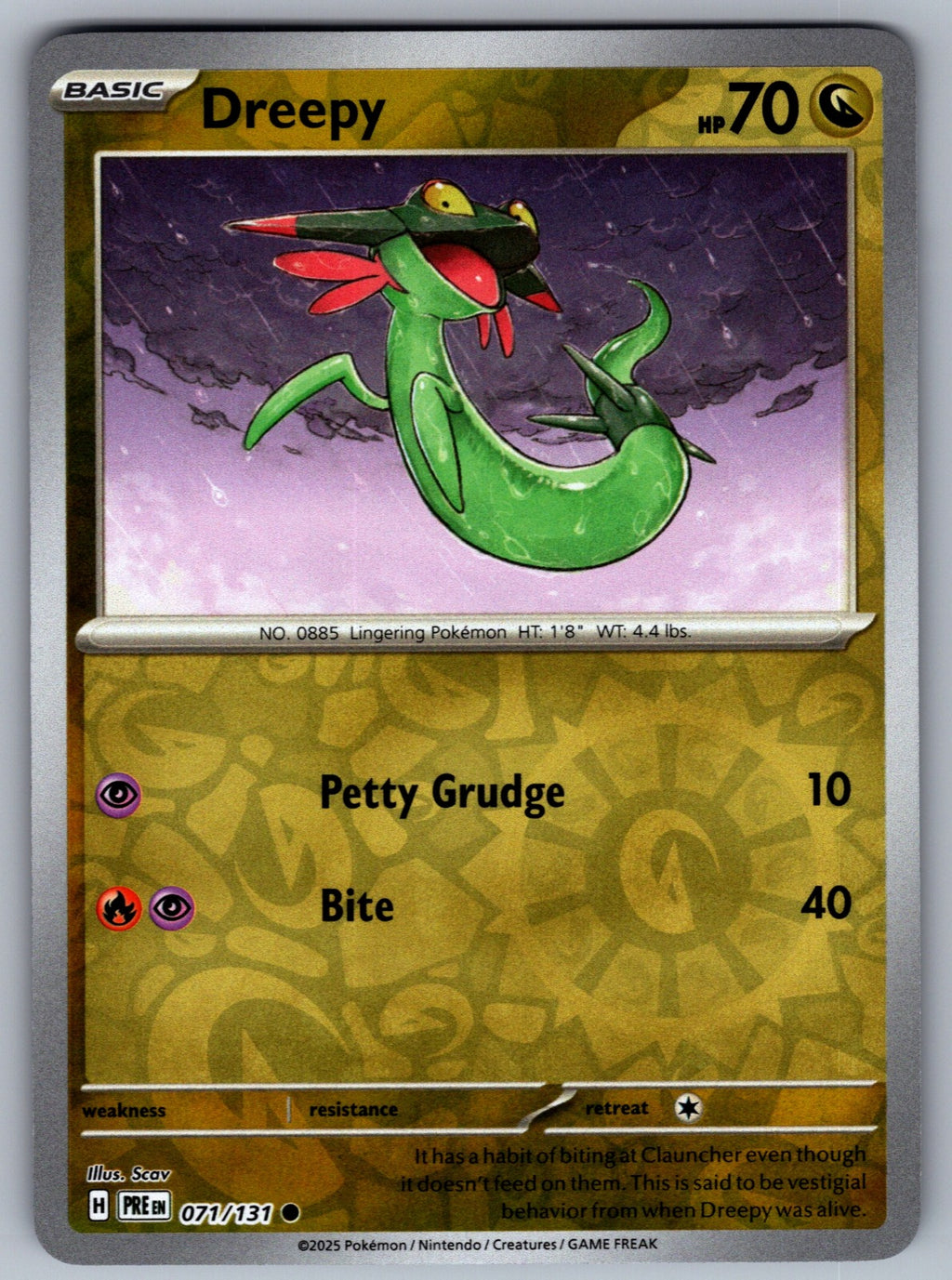 Dreepy Reverse Holo Common SV: Prismatic Evolutions 071/131 NM 2025