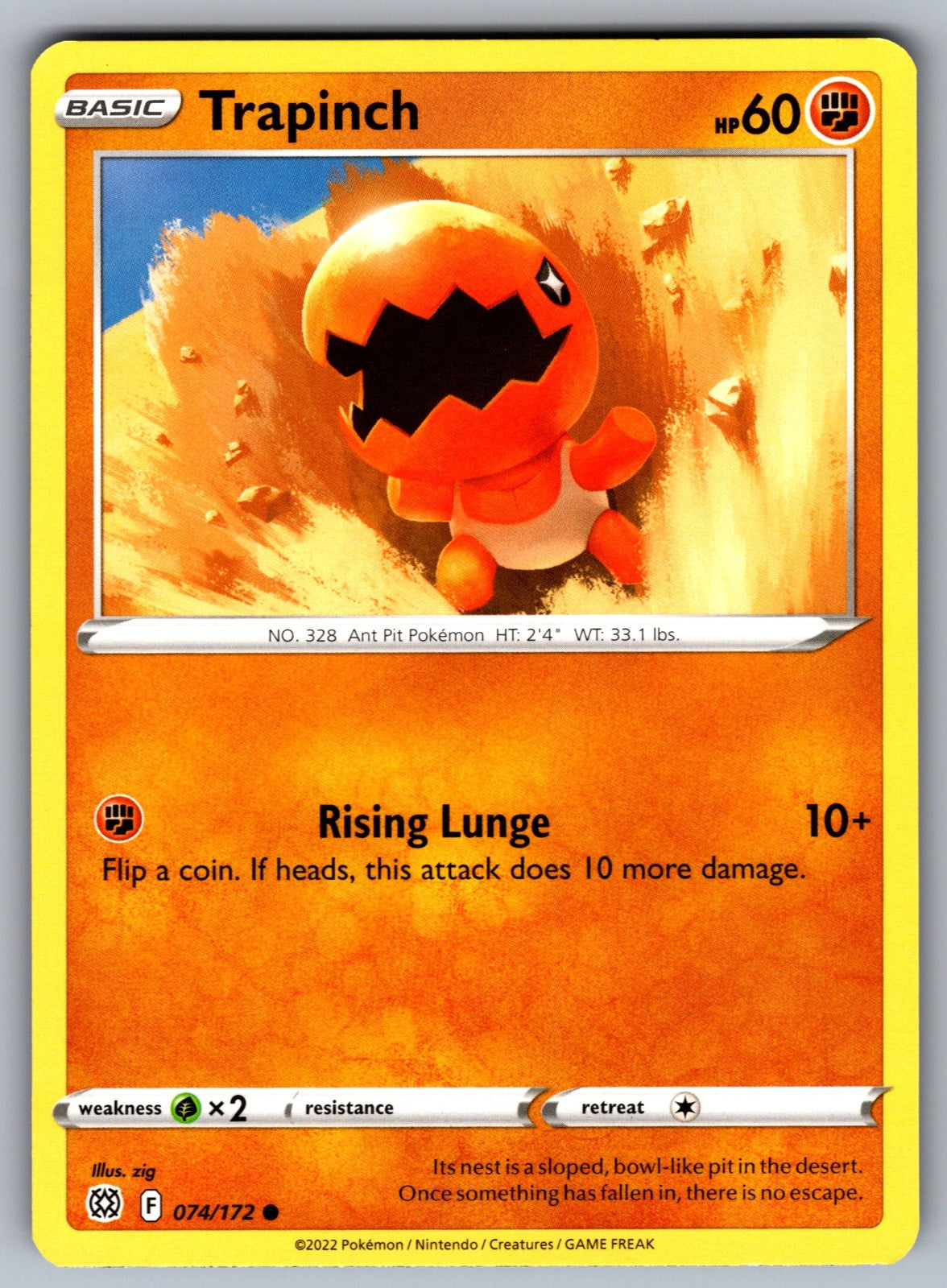 Trapinch Common SWSH09: Brilliant Stars 074/172 NM 2022