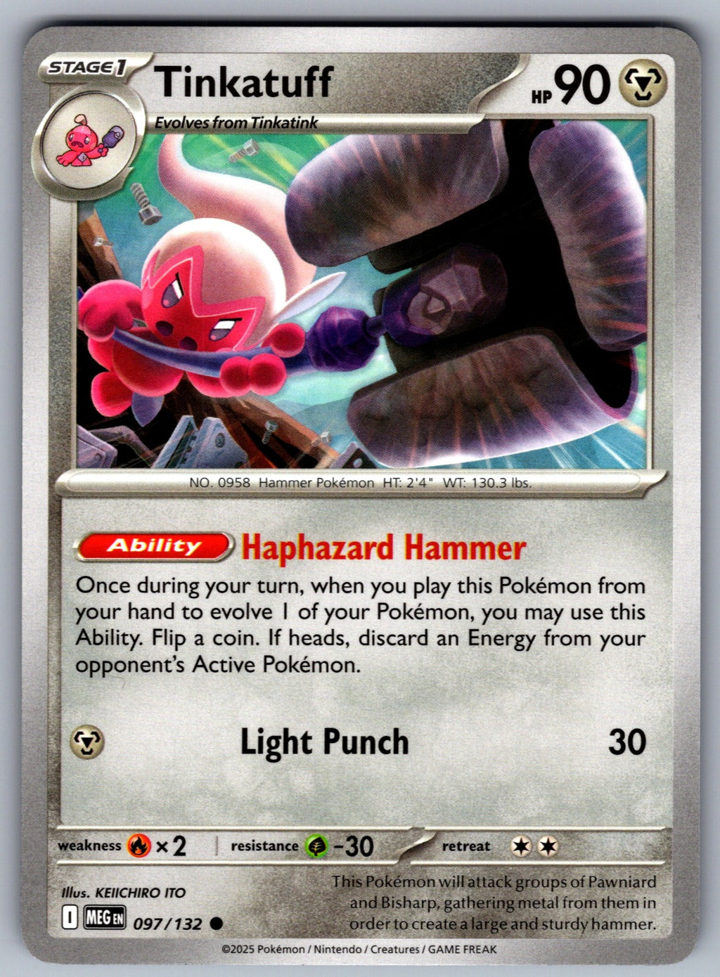 Tinkatuff Common ME01: Mega Evolution 097/132 NM 2025