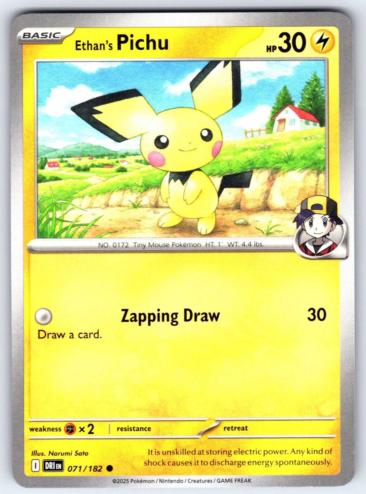 Ethan's Pichu Common SV10: Destined Rivals 071/182 NM 2025