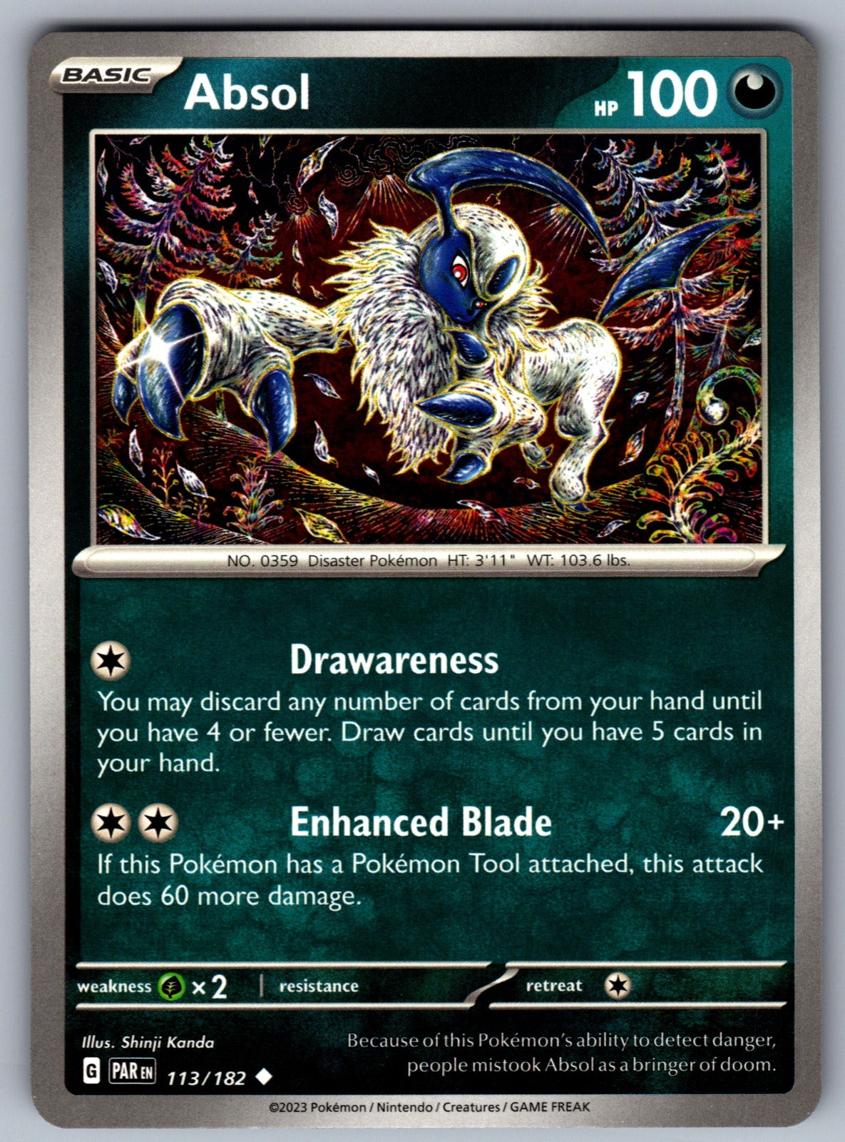 Absol Uncommon SV04: Paradox Rift 113/182 NM 2023