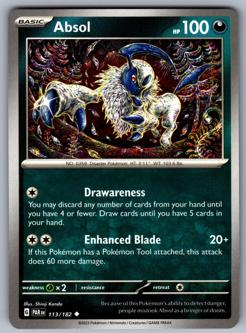 Absol Uncommon SV04: Paradox Rift 113/182 NM 2023