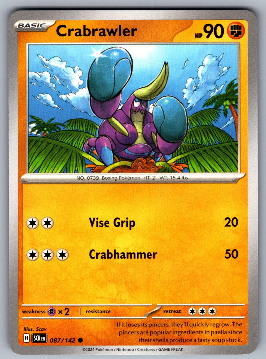 Crabrawler Common SV07: Stellar Crown 087/142 NM 2024
