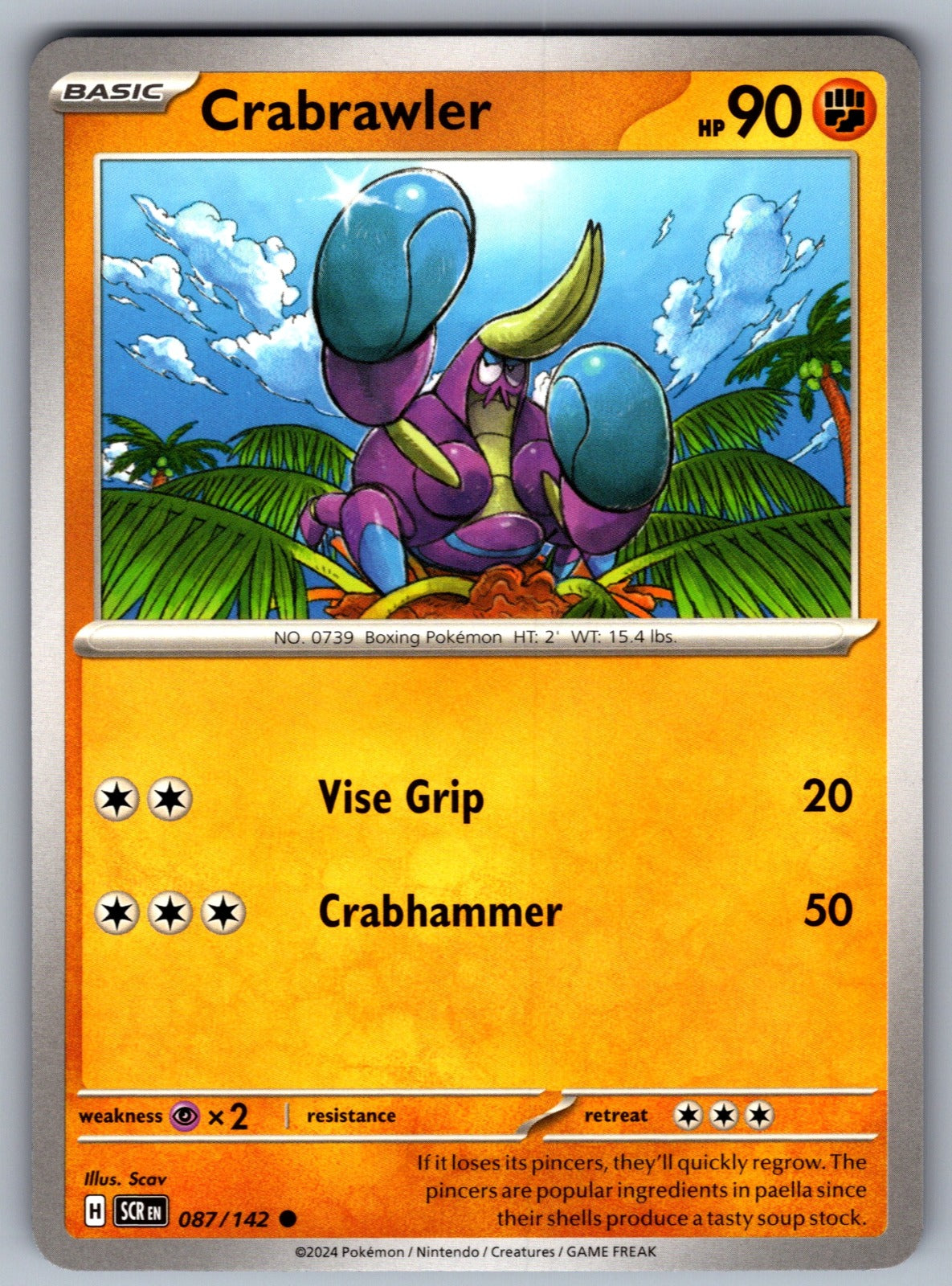 Crabrawler Common SV07: Stellar Crown 087/142 NM 2024