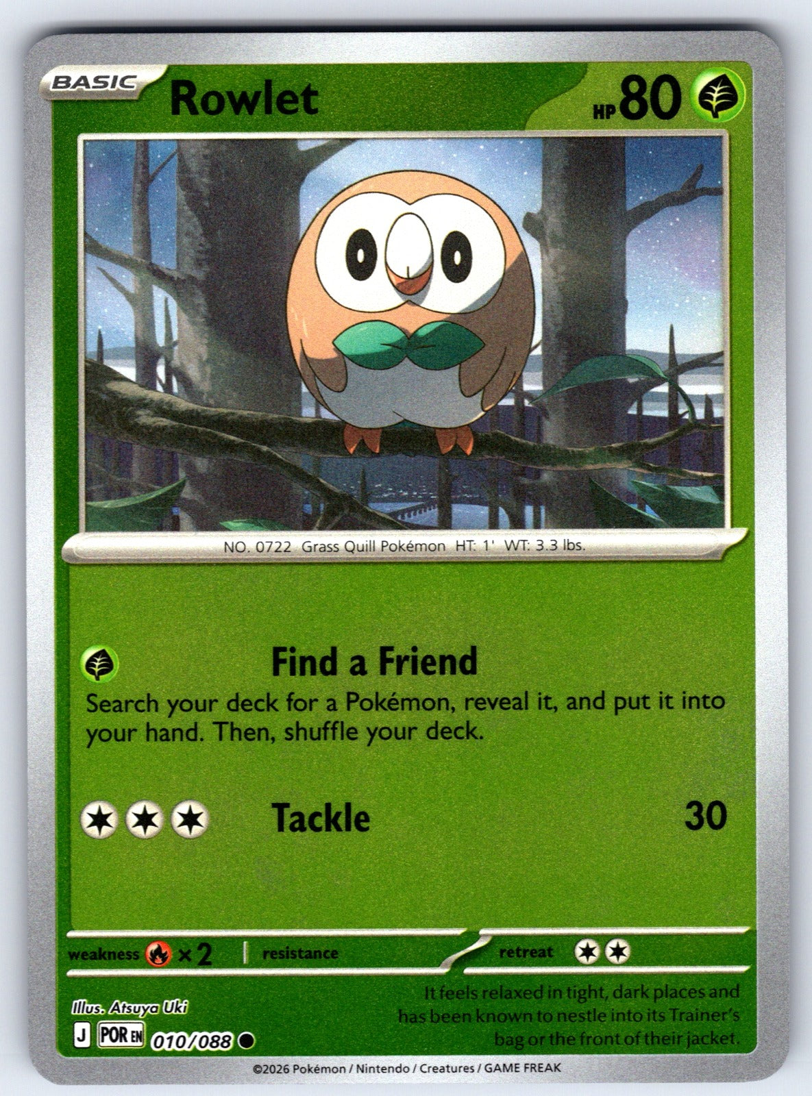 Rowlet Reverse Holo Common ME03: Perfect Order 010/088 NM 2026
