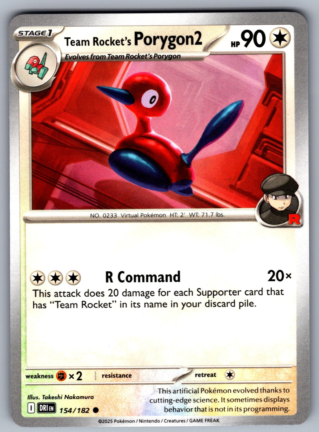 Team Rocket's Porygon2 Common SV10: Destined Rivals 154/182 NM 2025