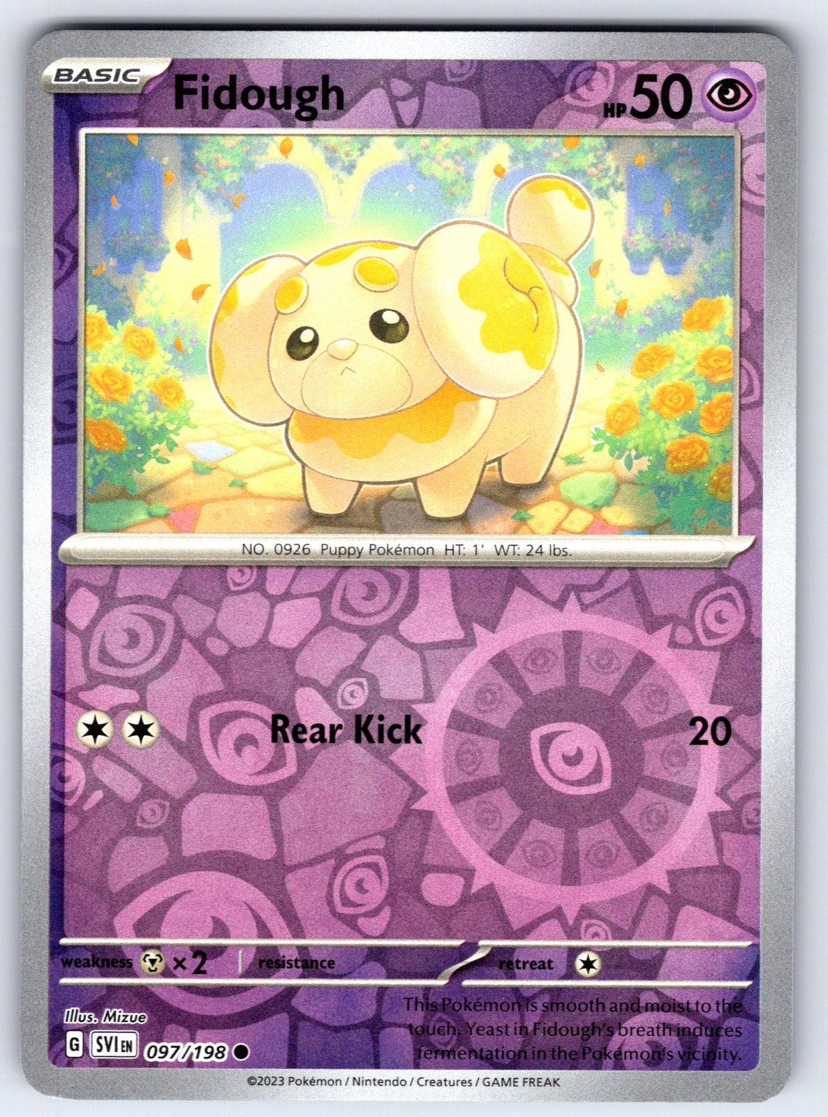 Fidough Reverse Holo Common SV01: Scarlet & Violet Base Set 097/198 NM 2023