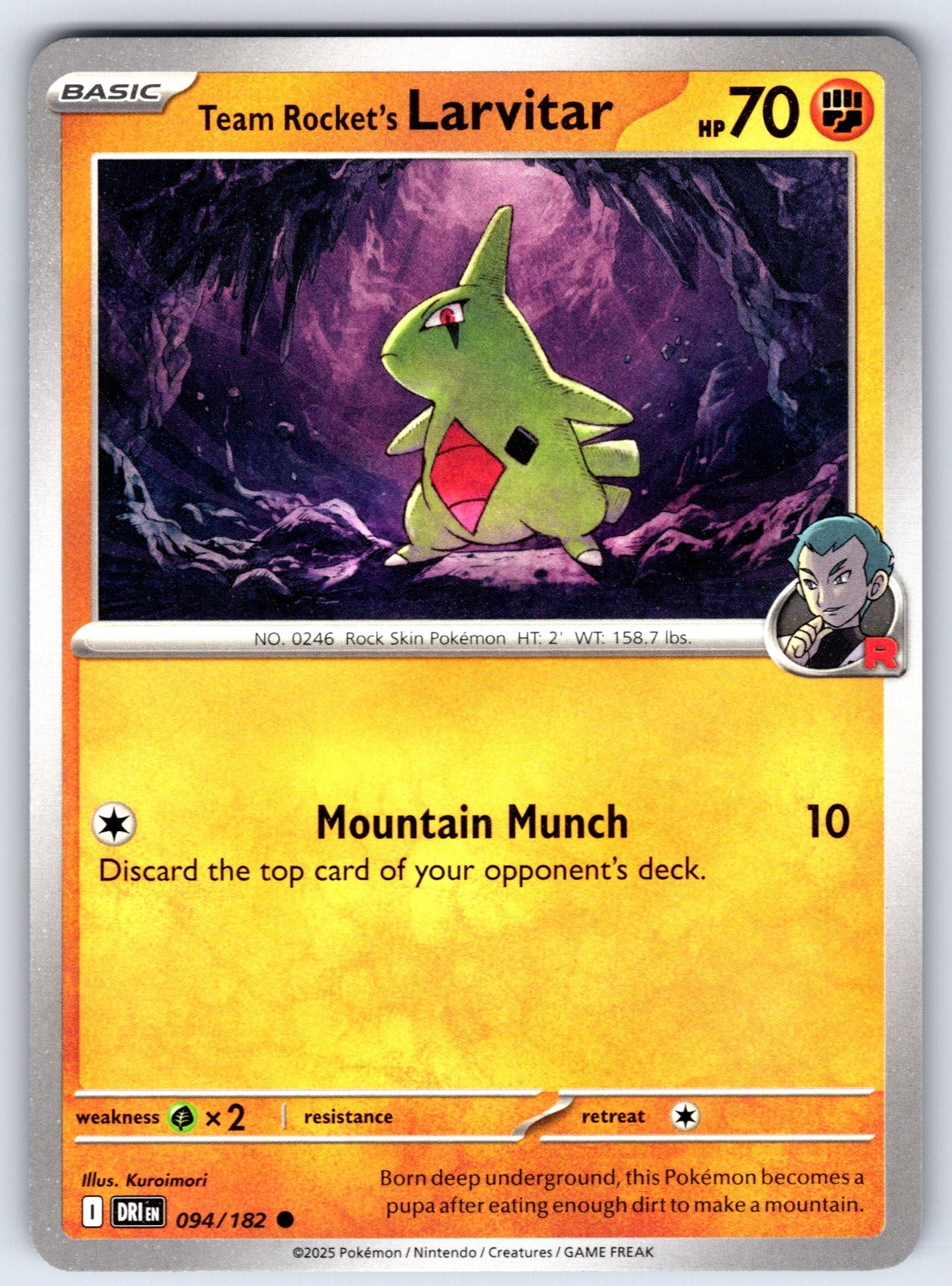 Team Rocket's Larvitar Common SV10: Destined Rivals 094/182 NM 2025
