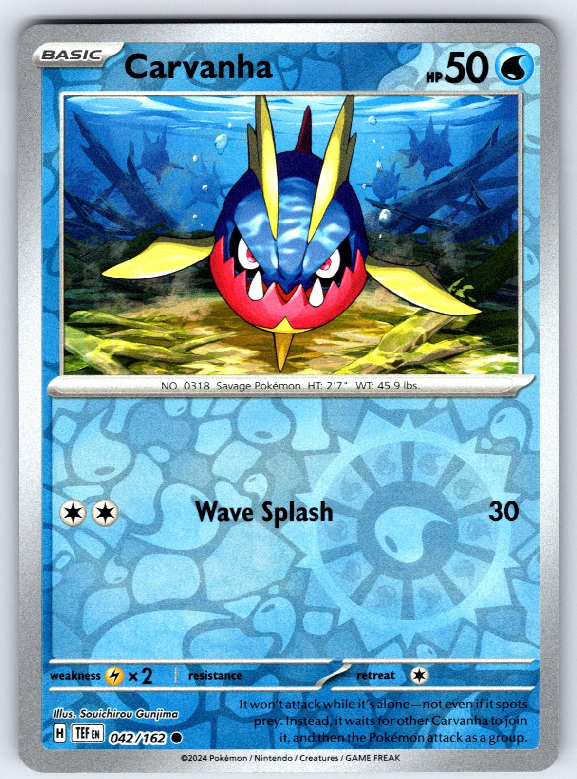 Carvanha Reverse Holo Common SV05: Temporal Forces 042/162 NM 2024