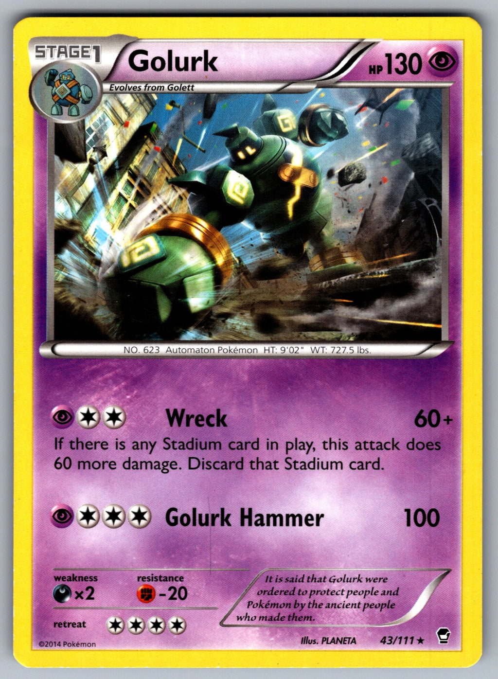 Golurk Rare XY - Furious Fists 43/111 LP 2014