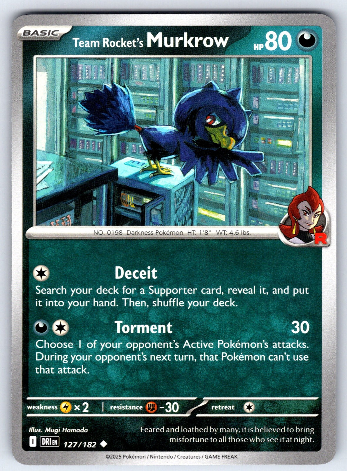 Team Rocket's Murkrow Uncommon SV10: Destined Rivals 127/182 NM 2025