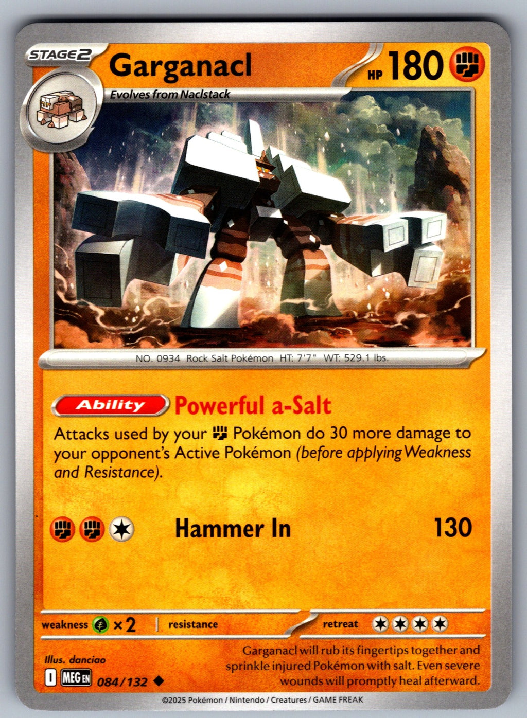 Garganacl Uncommon ME01: Mega Evolution 084/132 NM 2025