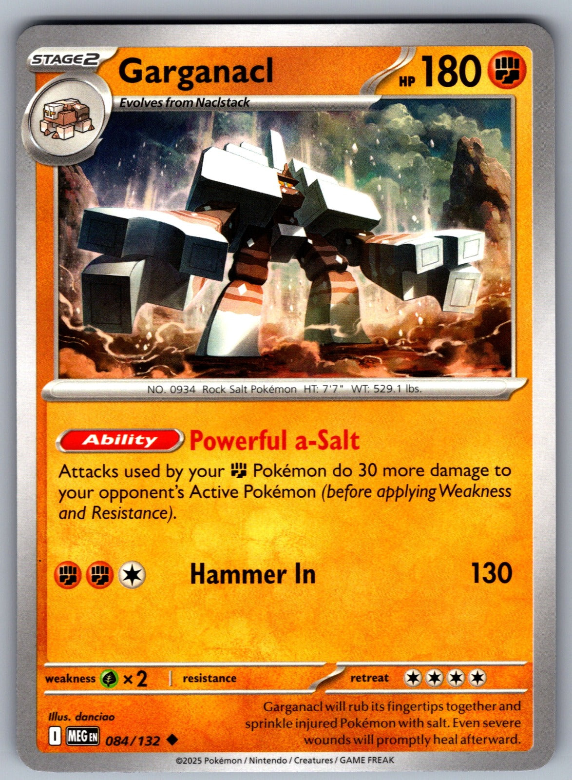 Garganacl Uncommon ME01: Mega Evolution 084/132 NM 2025