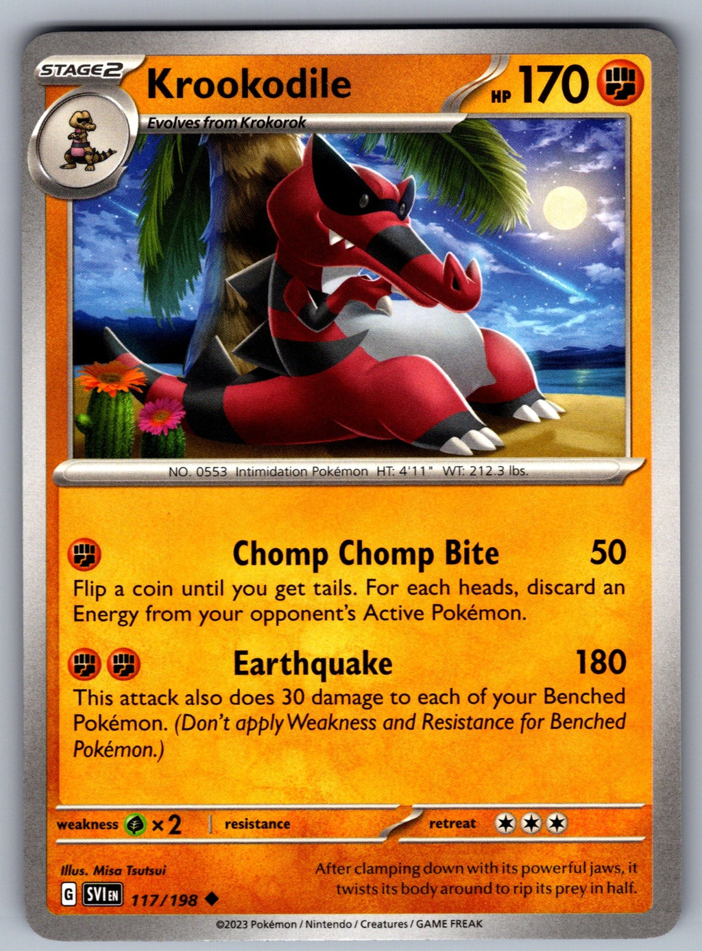 Krookodile Uncommon SV01: Scarlet & Violet Base Set 117/198 NM 2023