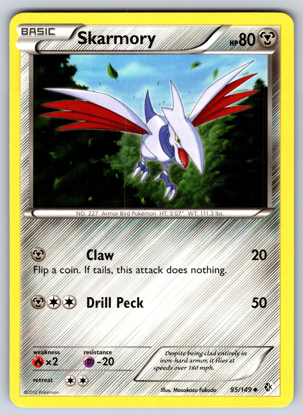 Skarmory (95) Uncommon Boundaries Crossed 95/149 LP 2012