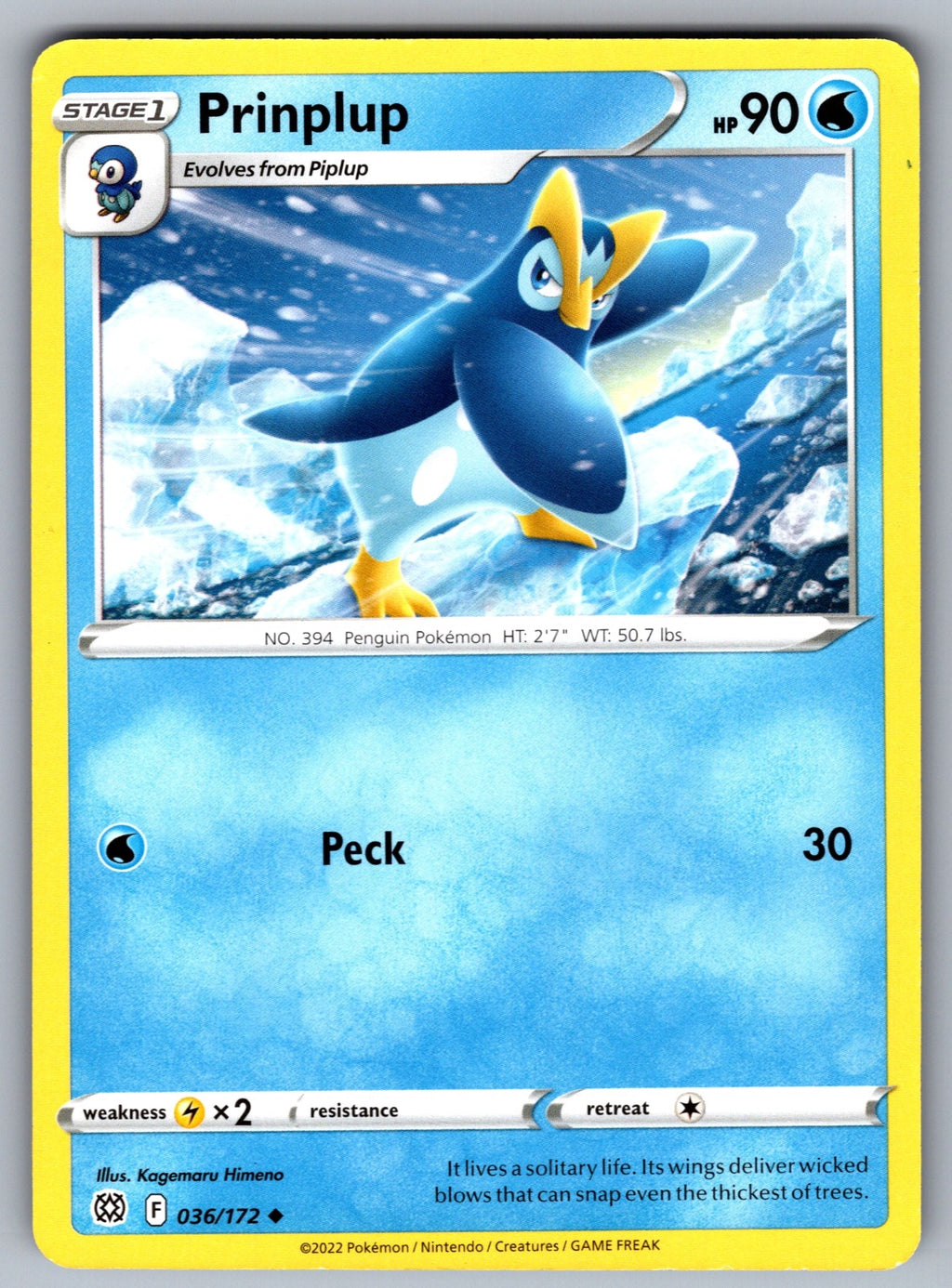 Prinplup Uncommon SWSH09: Brilliant Stars 036/172 NM 2022