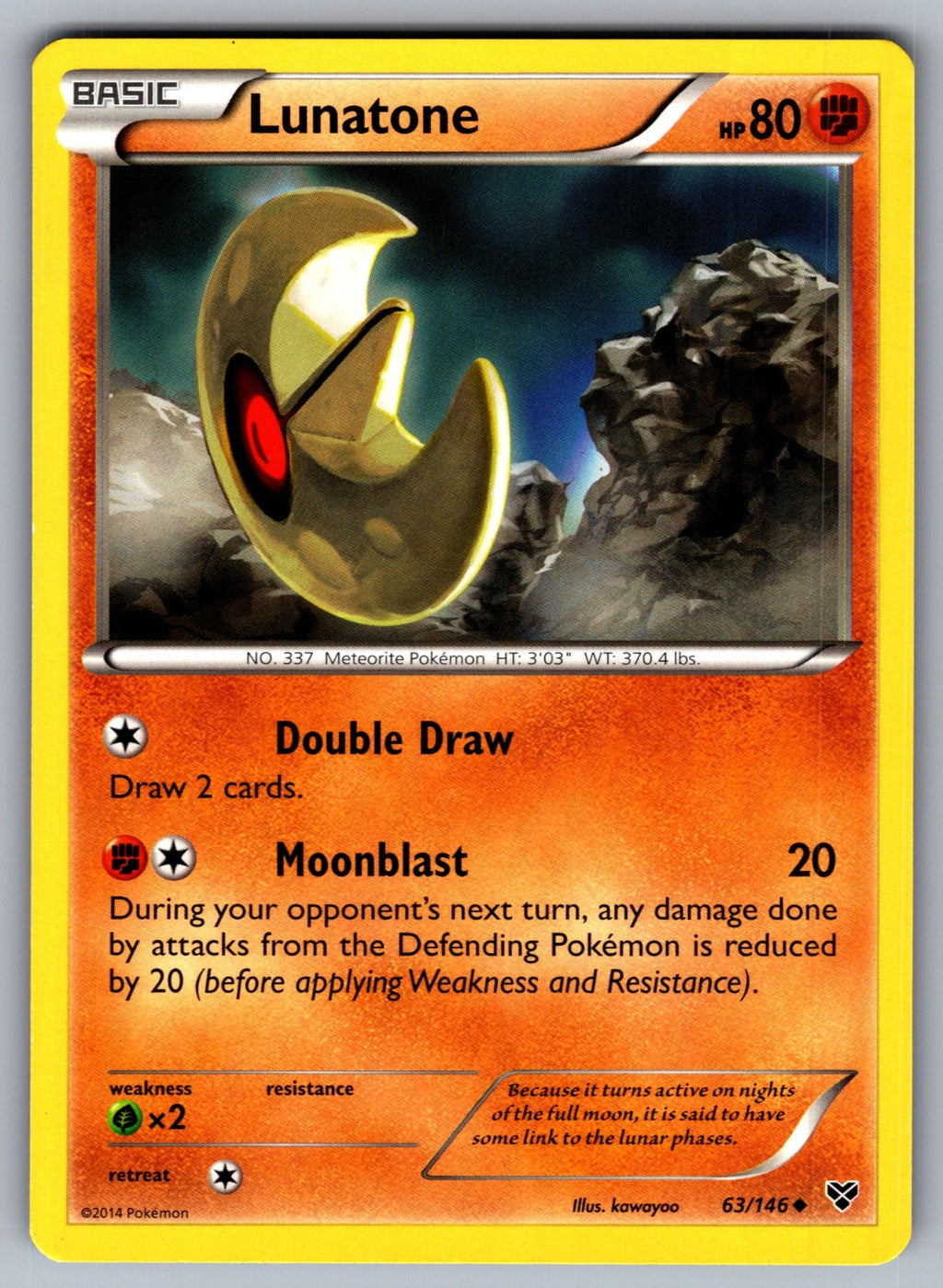 Lunatone Uncommon XY Base Set 63/146 LP 2014