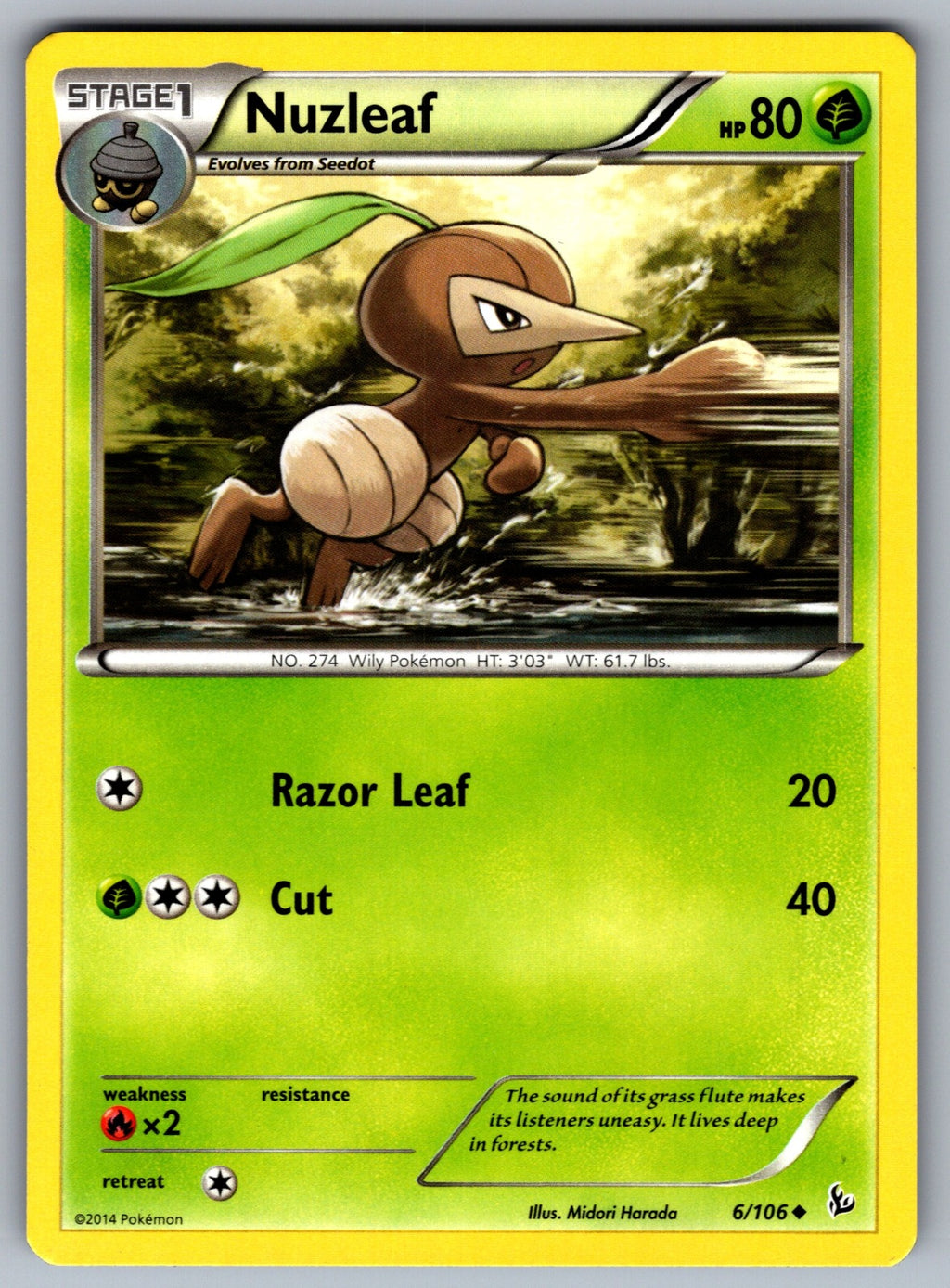 Nuzleaf Uncommon XY - Flashfire 6/106 LP 2014