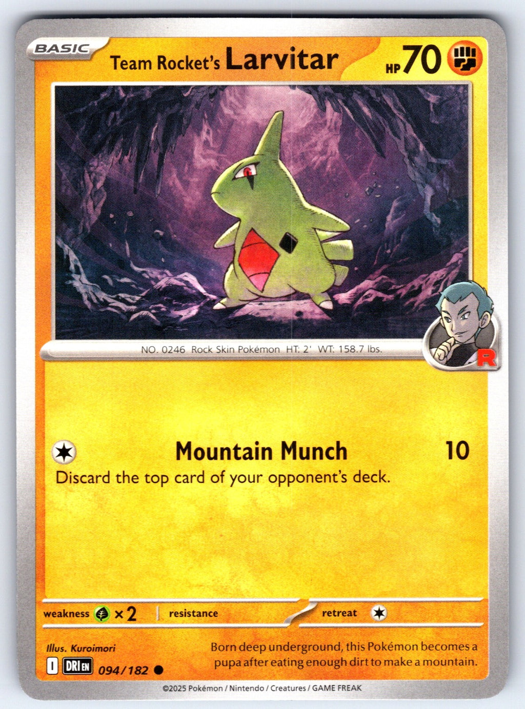 Team Rocket's Larvitar Common SV10: Destined Rivals 094/182 NM 2025