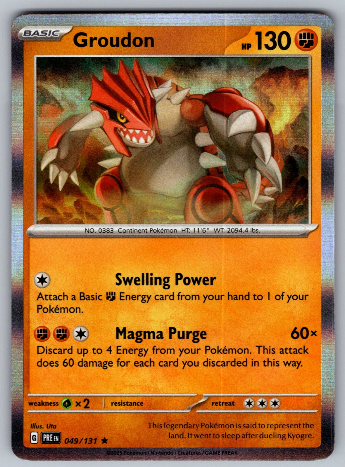 Groudon Holo Rare SV: Prismatic Evolutions 049/131 NM 2025