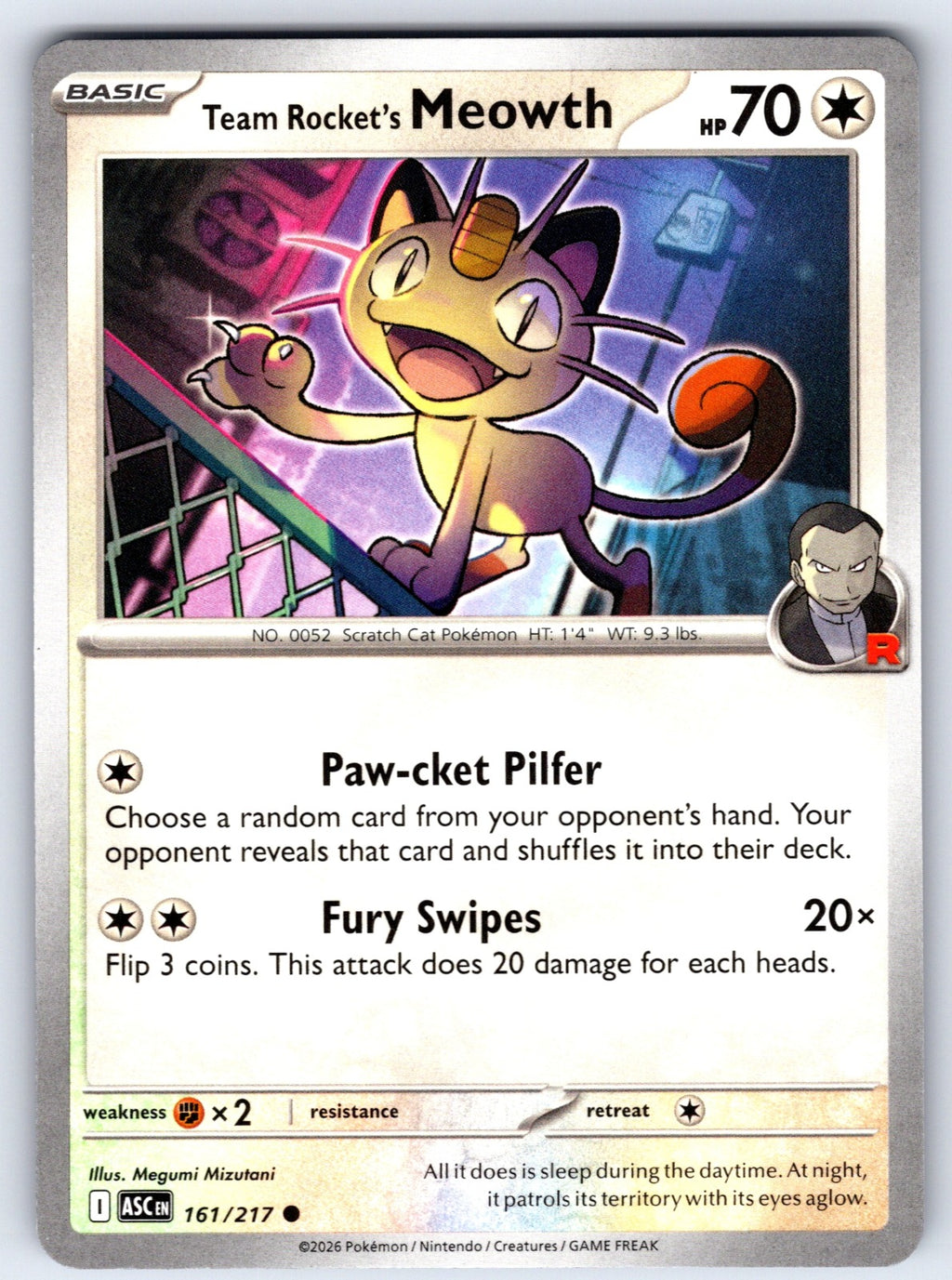 Team Rocket's Meowth Common ME: Ascended Heroes 161/217 NM 2026