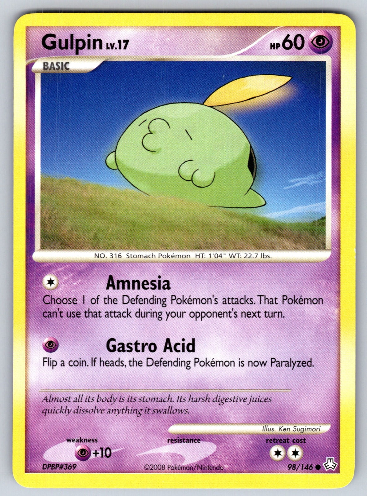 Gulpin Common Legends Awakened 98/146 LP 2008