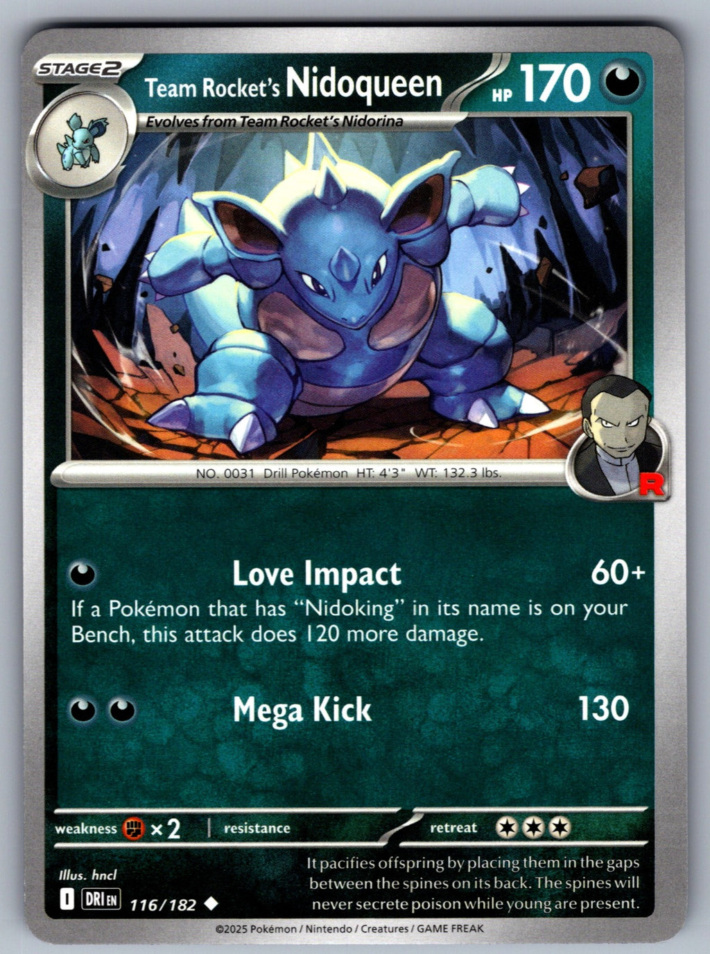 Team Rocket's Nidoqueen Uncommon SV10: Destined Rivals 116/182 NM 2025
