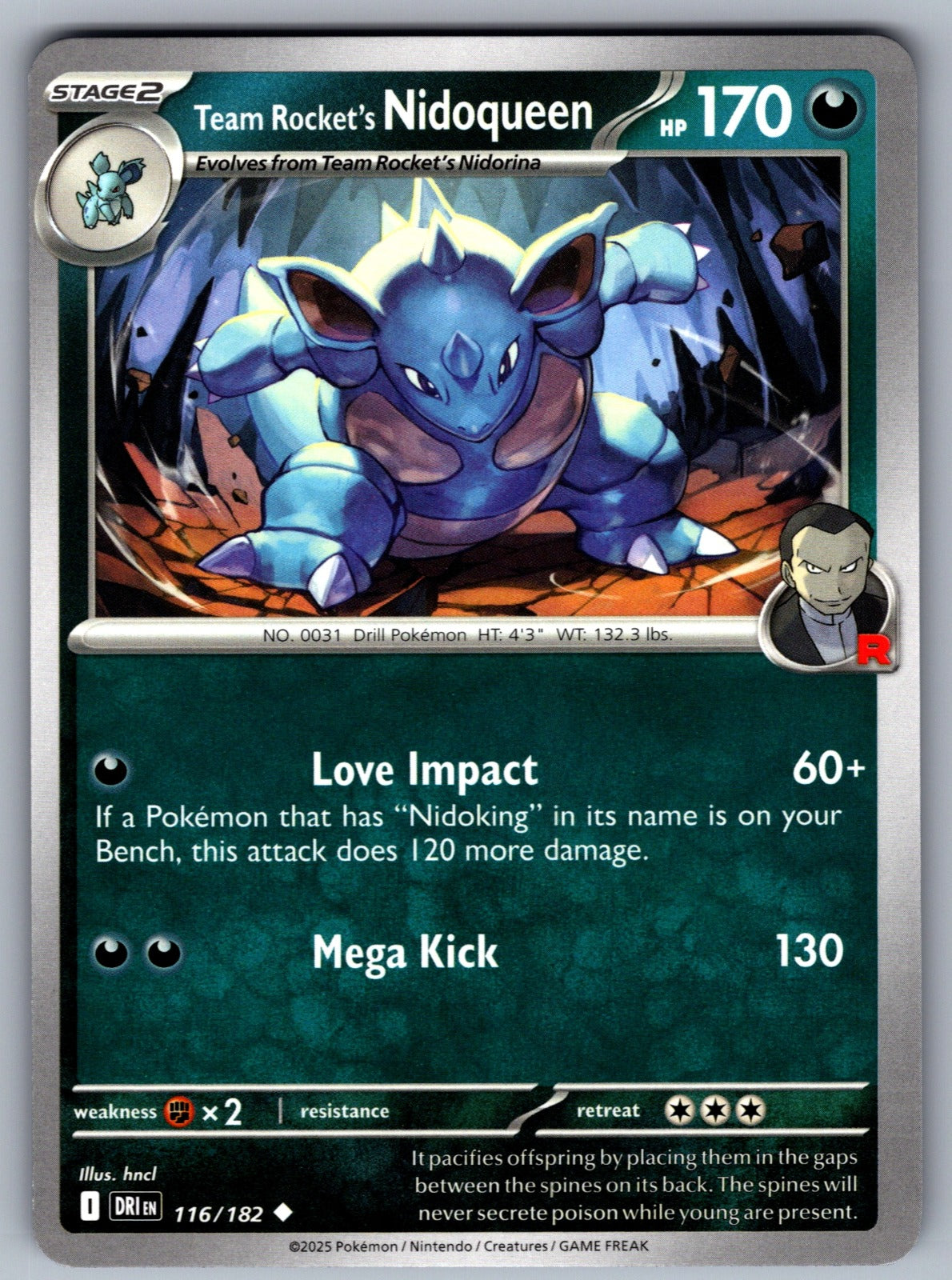 Team Rocket's Nidoqueen Uncommon SV10: Destined Rivals 116/182 NM 2025