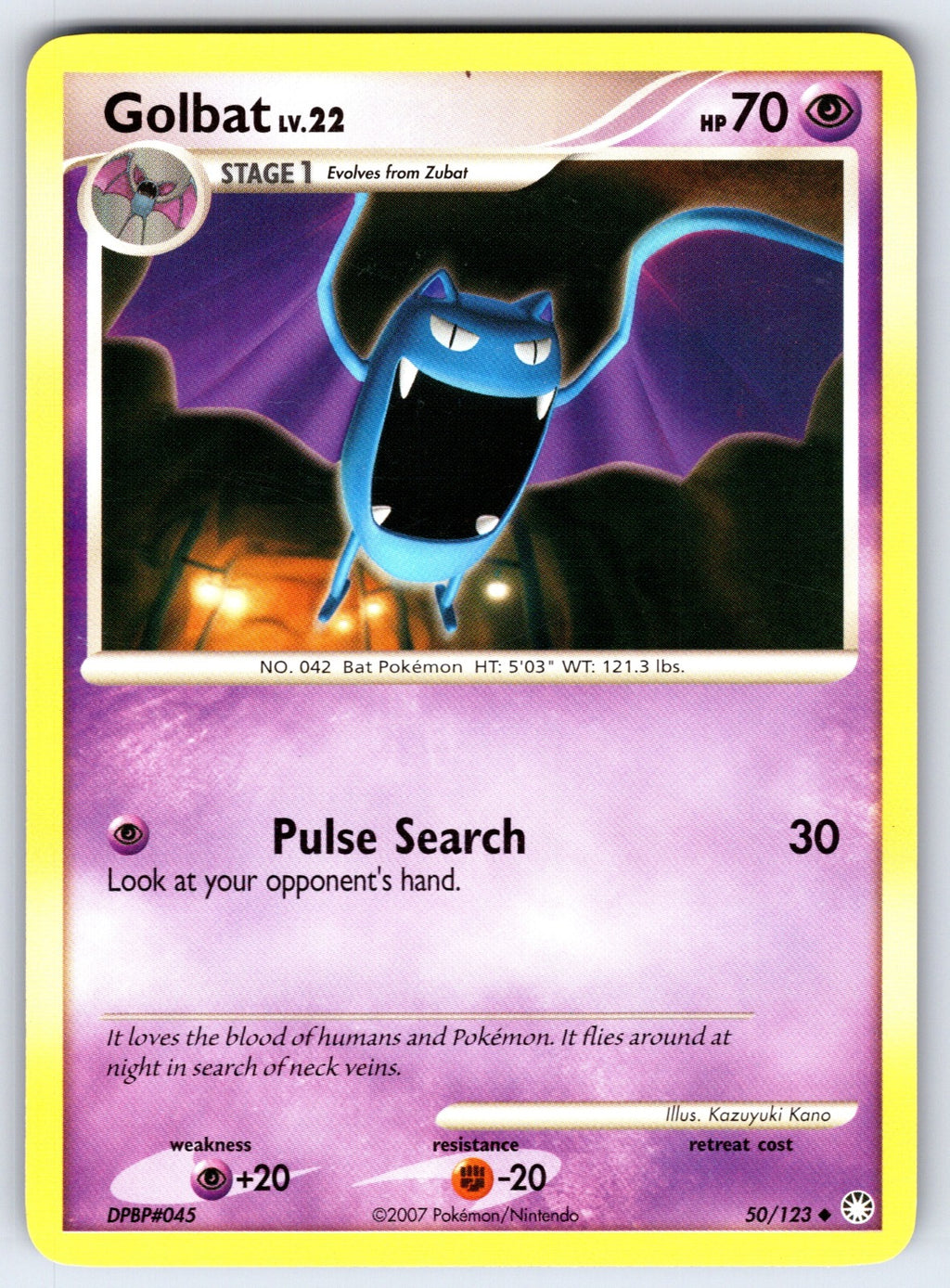 Golbat Uncommon Mysterious Treasures 50/123 LP 2007