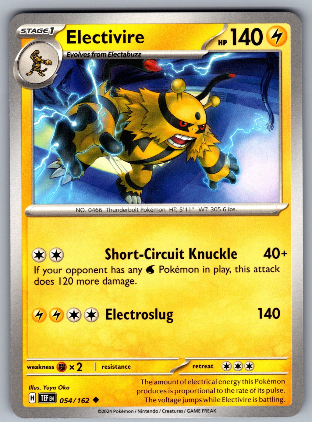 Electivire Uncommon SV05: Temporal Forces 054/162 NM 2024