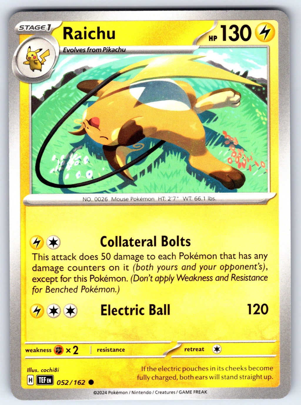 Raichu Common SV05: Temporal Forces 052/162 NM 2024
