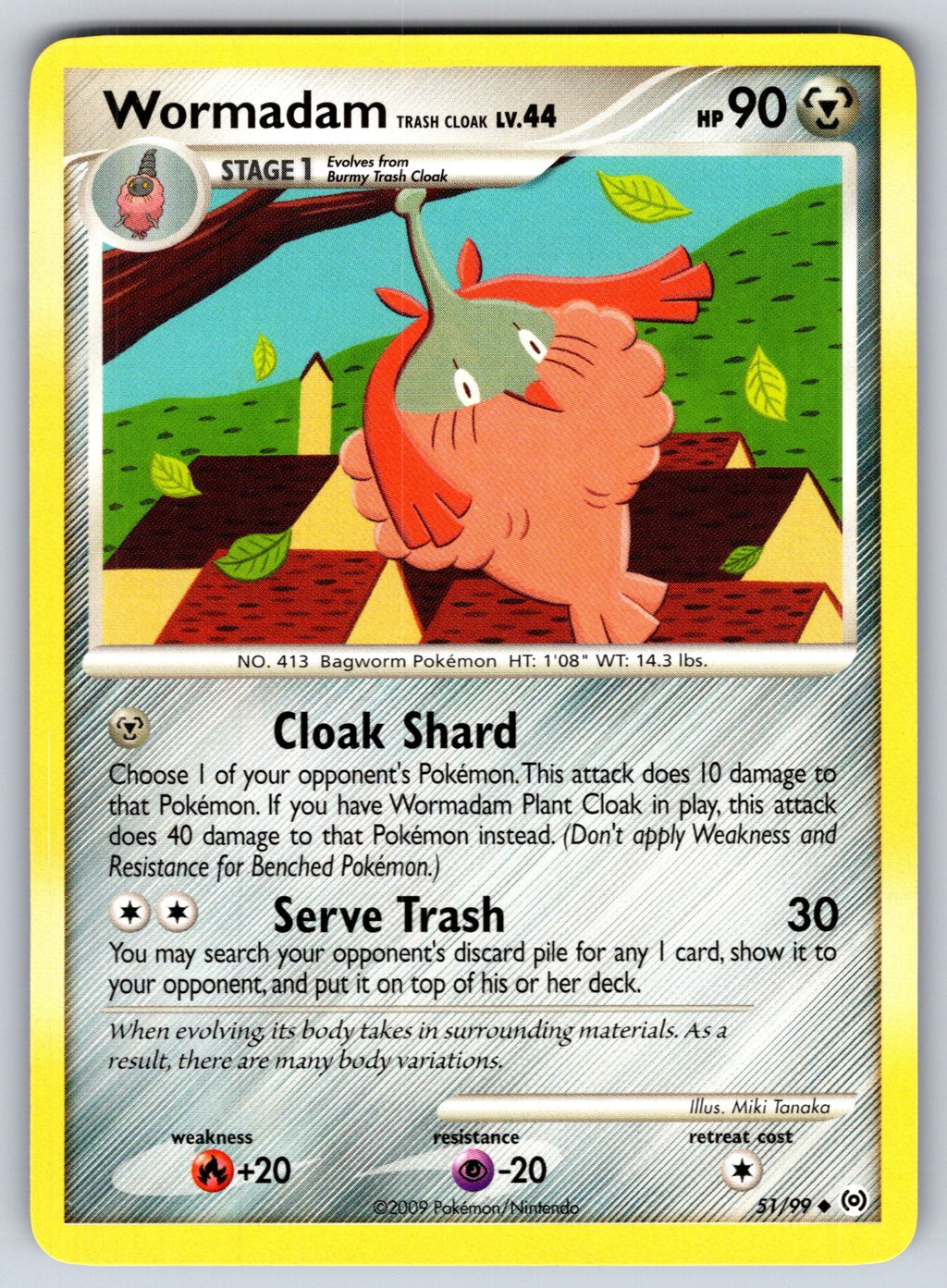 Wormadam Trash Cloak Uncommon Arceus 51/99 LP 2009