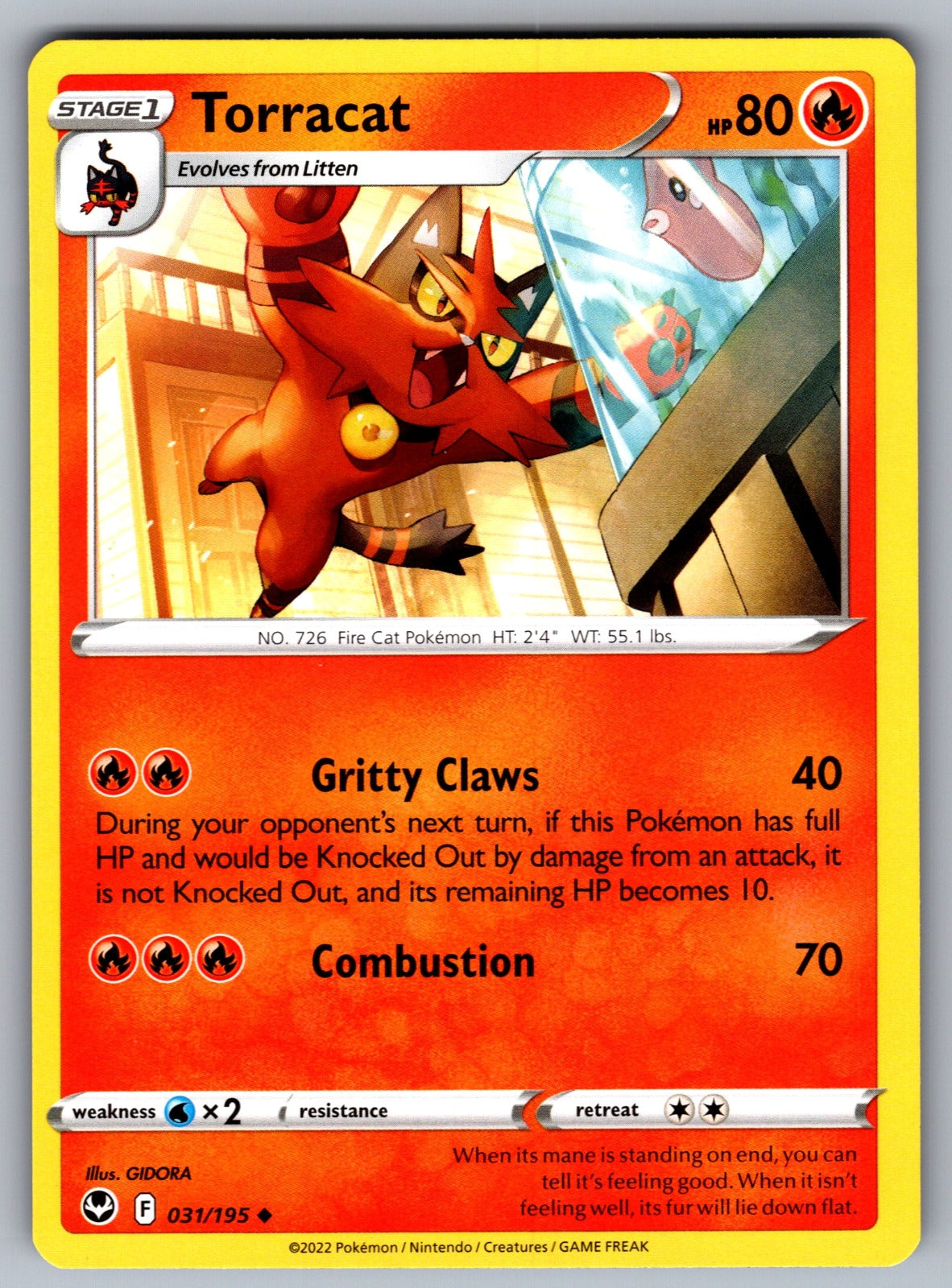 Torracat Uncommon SWSH12: Silver Tempest 031/195 NM 2022