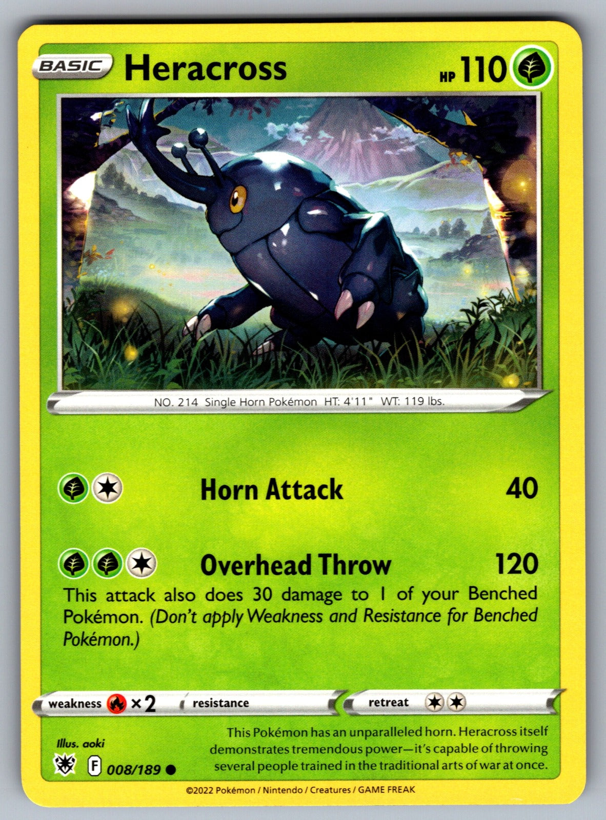 Heracross Common SWSH10: Astral Radiance 008/189 NM 2022