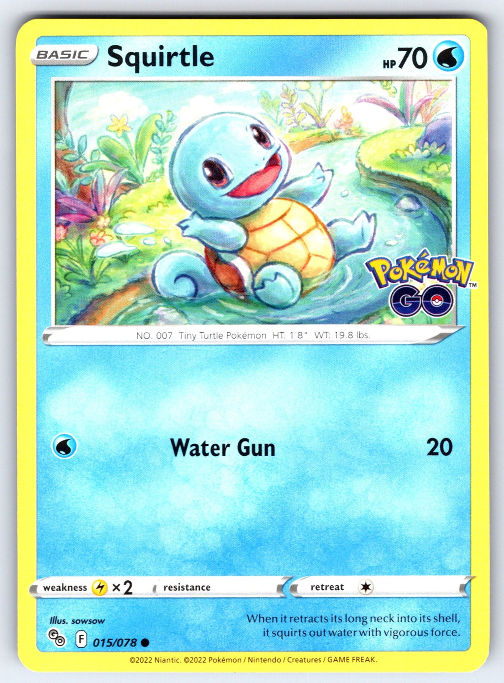 Squirtle Common Pokemon GO 015/078 NM 2022
