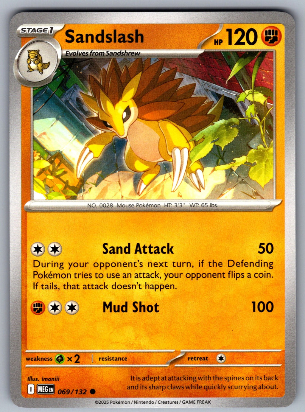 Sandslash Common ME01: Mega Evolution 069/132 NM 2025