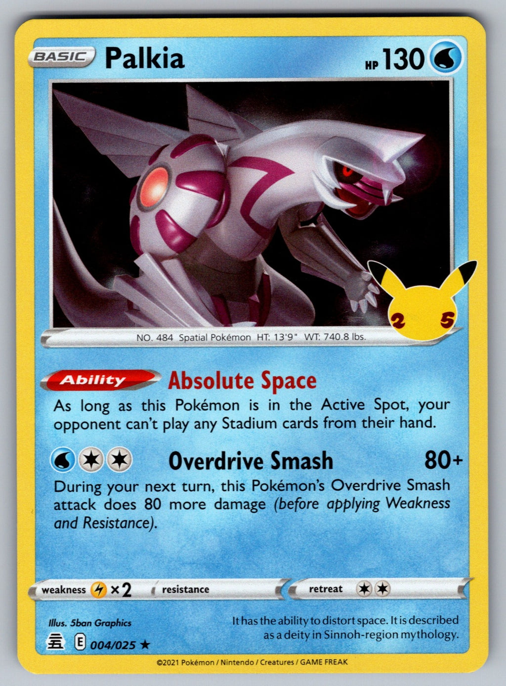 Palkia Holo Rare Celebrations 004/025 NM 2021