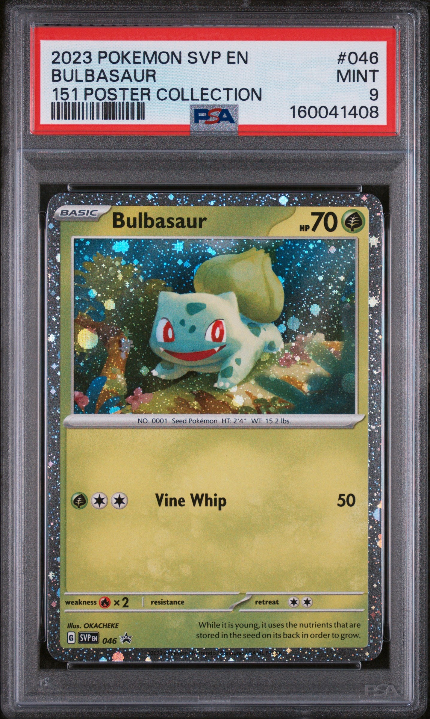 2023 POKEMON SVP EN-SV BLACK STAR PROMO #046 BULBASAUR 151 POSTER COLLECTION