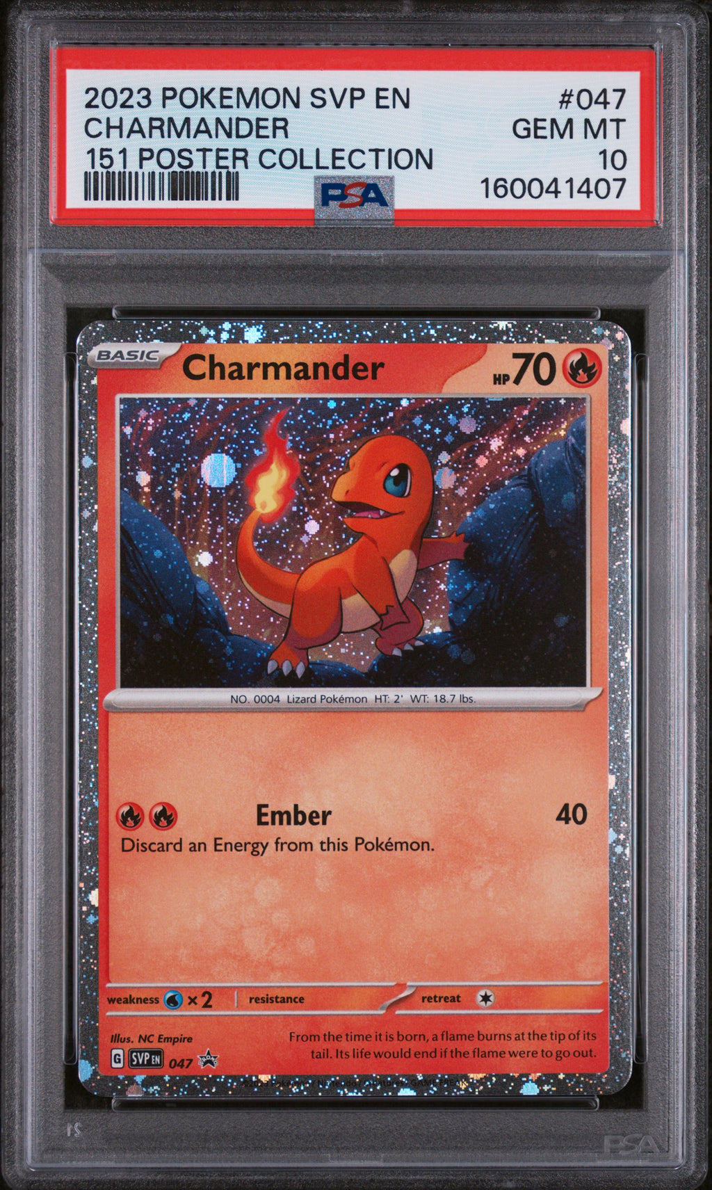 2023 POKEMON SVP EN-SV BLACK STAR PROMO #047 CHARMANDER 151 POSTER COLLECTION PSA 10